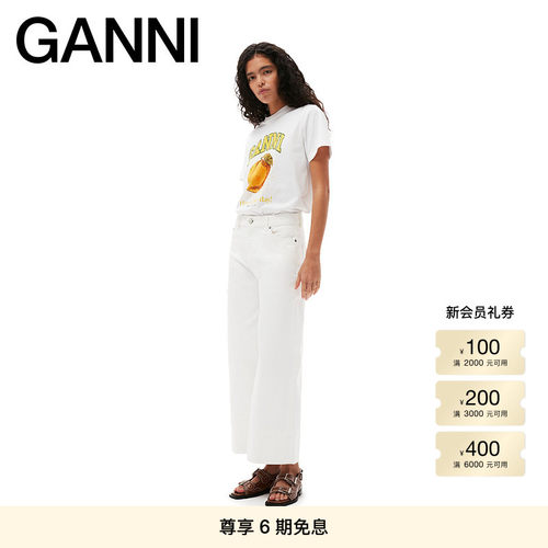 全新多巴胺短袖GANNI印花春夏