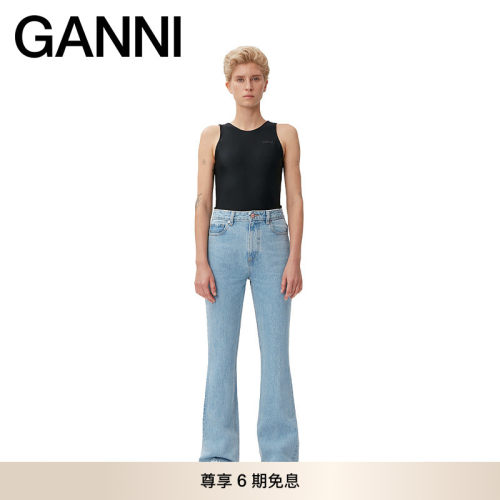 GANNI休闲裤高腰牛仔裤女装