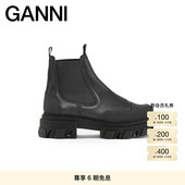 GANNI女鞋 皮革低筒厚底短靴切尔西靴 S2298099