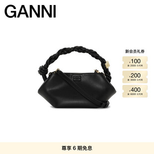 GANNI女包 BAG黑色中号手编绳结手提包手袋斜挎包A5379099 BOU