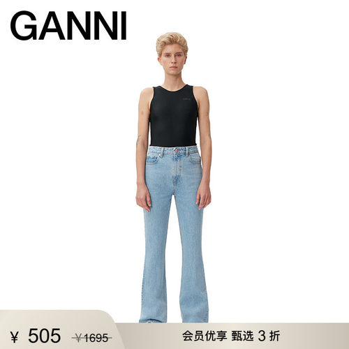GANNI休闲裤高腰牛仔裤女装