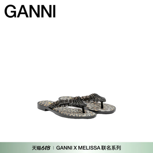 GANNI x Melissa联名 时尚豹纹人字拖鞋夏季女士鞋子 D1020031099
