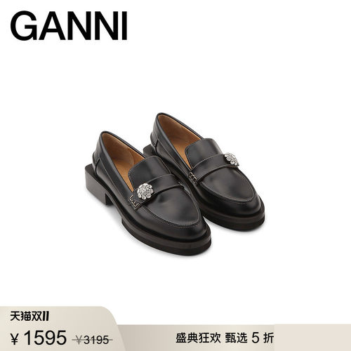 Ganni新款乐福鞋女鞋英伦风