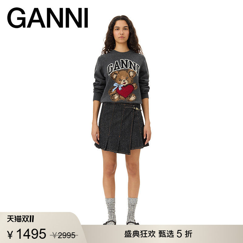 【甄选折扣】GANNI女装 早秋百搭长袖休闲针织衫套头毛衣K2370084