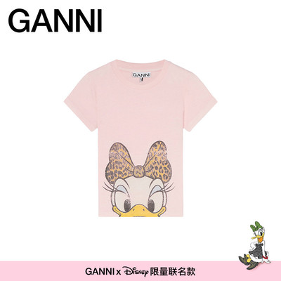 【GANNI x Disney】趣味黛丝印花修身辣妹风内搭T恤 A1050134868
