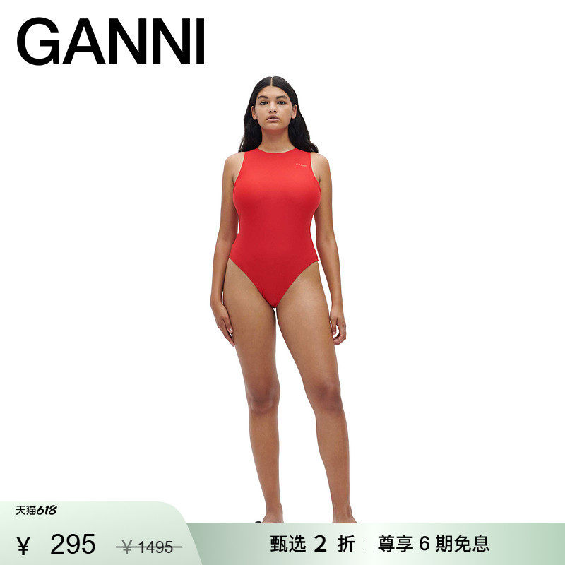 【甄选折扣】GANNI女装 高领运动打底裙子连体泳衣泳装 A4050472