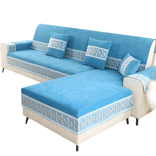 雪尼尔沙发垫四季通用防滑北欧式客厅坐垫子小沙发套罩巾盖上档次