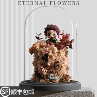 POPMART泡泡玛特鬼灭之刃诞生花永生花盲盒潮玩情人节女友礼物女