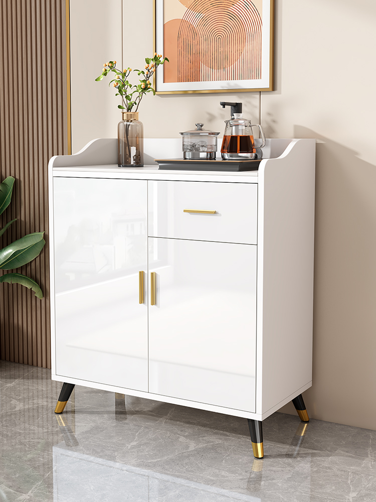 岩板餐边柜靠墙一体现代简约厨房储物柜enf级实木客厅家用茶水柜