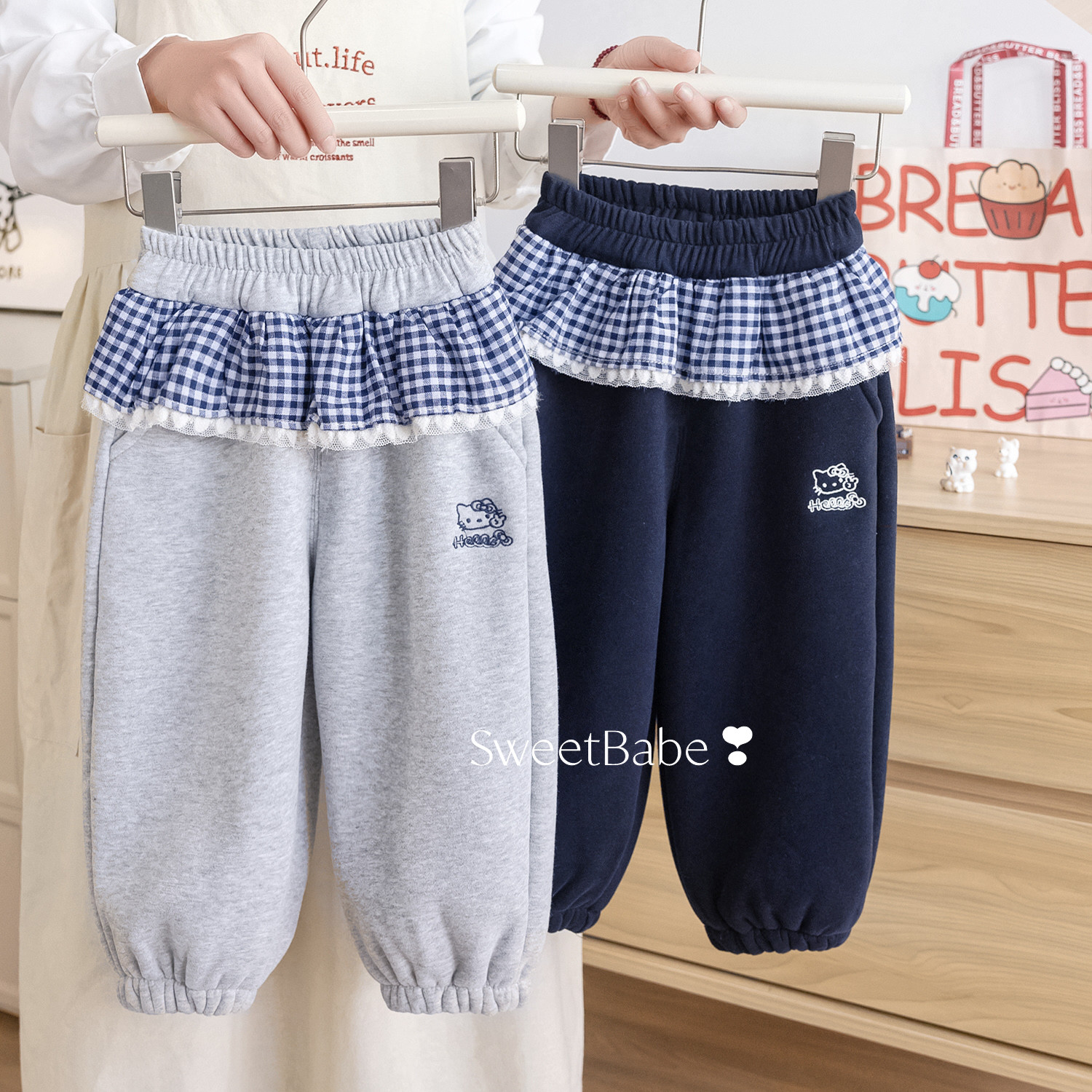 女童冬装新款长裤宝宝韩版格纹花边裤子儿童冬季加绒百搭休闲裤潮,童装/婴儿装/亲子装,裤子,淘宝优惠券,粉丝福利购,淘宝优惠卷