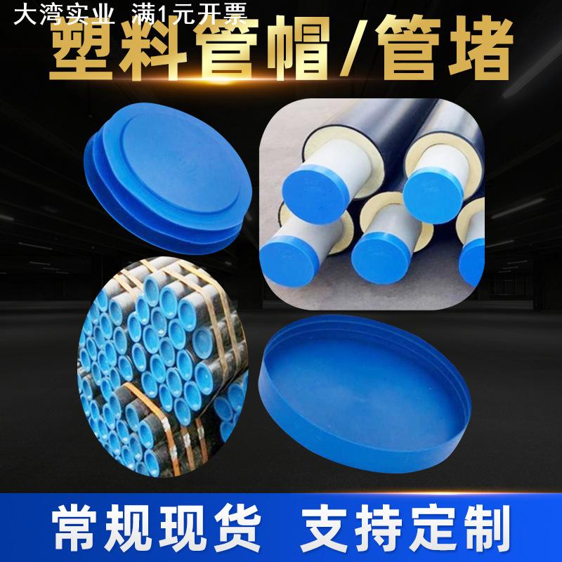 现货供应塑料PE管帽钢管外扣式蓝色管帽管道堵头管件保护帽防尘盖
