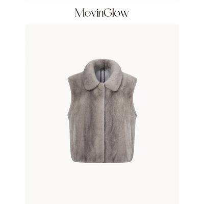 MovinGlow｜极光貂影 Saga Lumi超皇冠天鹅绒水貂 娃娃领皮草马甲