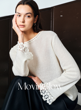 MovinGlow | 轻法之旅 新澳臻奢羊绒亚麻 手工钩花多针法针织衫