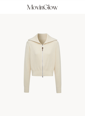 MovinGlow｜简与奢 雪域软黄金牦牛绒羊毛 坑条翻领双拉链针织衫
