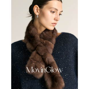 MovinGlow｜凛冬点睛 稀贵进口俄罗斯紫貂 横排工艺交叉皮草围脖