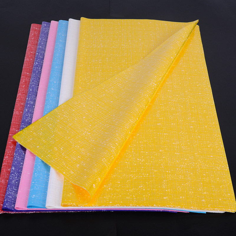 滴滴爱小五星印花玻璃纸包花纸雪点包装纸ppp彩色软塑料纸50张