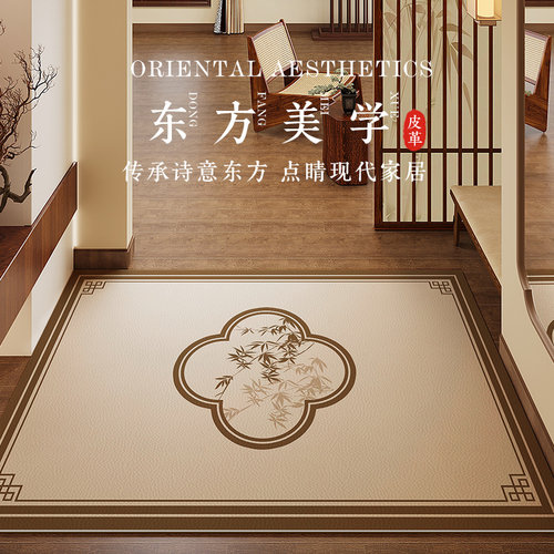 宋代美学中式入户门地垫耐脏免洗pvc进门口家用防滑玄关脚垫地毯