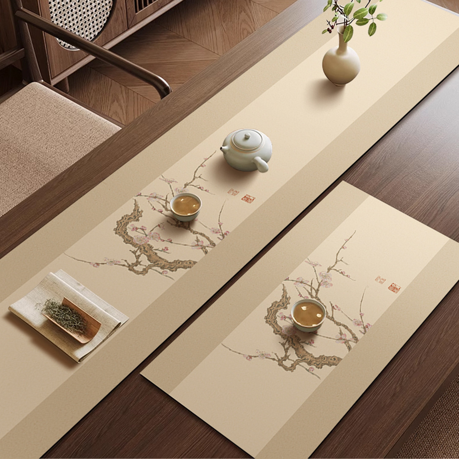 宋氏美学桌旗硅藻泥加厚长条吸水茶席餐桌垫布隔热茶桌台面保护垫,居家布艺,桌旗,淘宝优惠券,粉丝福利购,淘宝优惠卷