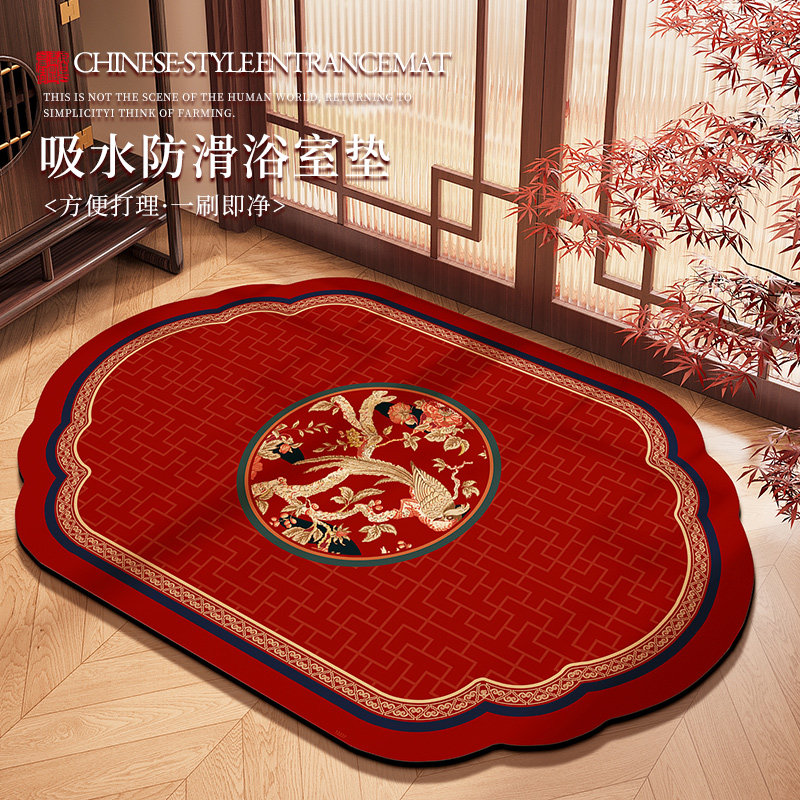 异形浴室地垫硅藻泥卫生间门口洗手台吸水速干防滑脚垫厕所红地毯,居家布艺,家用脚垫,淘宝优惠券,粉丝福利购,淘宝优惠卷