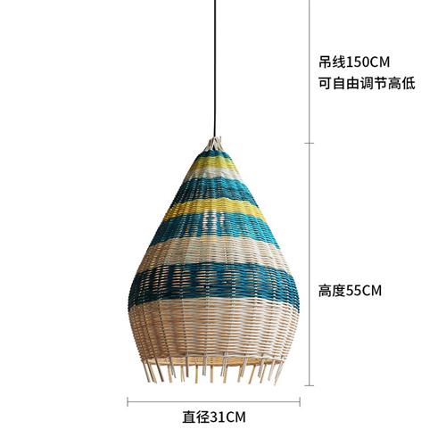 日式吊灯餐厅吧台卧室书房茶室藤编灯中式田园民宿榻榻米藤艺吊灯