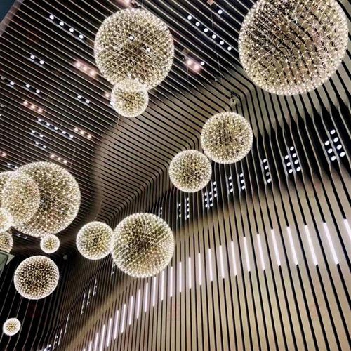 后现代火花球吊灯北欧创意个性工业风服装店餐厅商场楼梯满天星灯