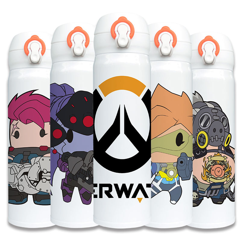 守望先锋保温杯OW源氏不锈钢真空学生儿童男女定制动漫周边水杯子