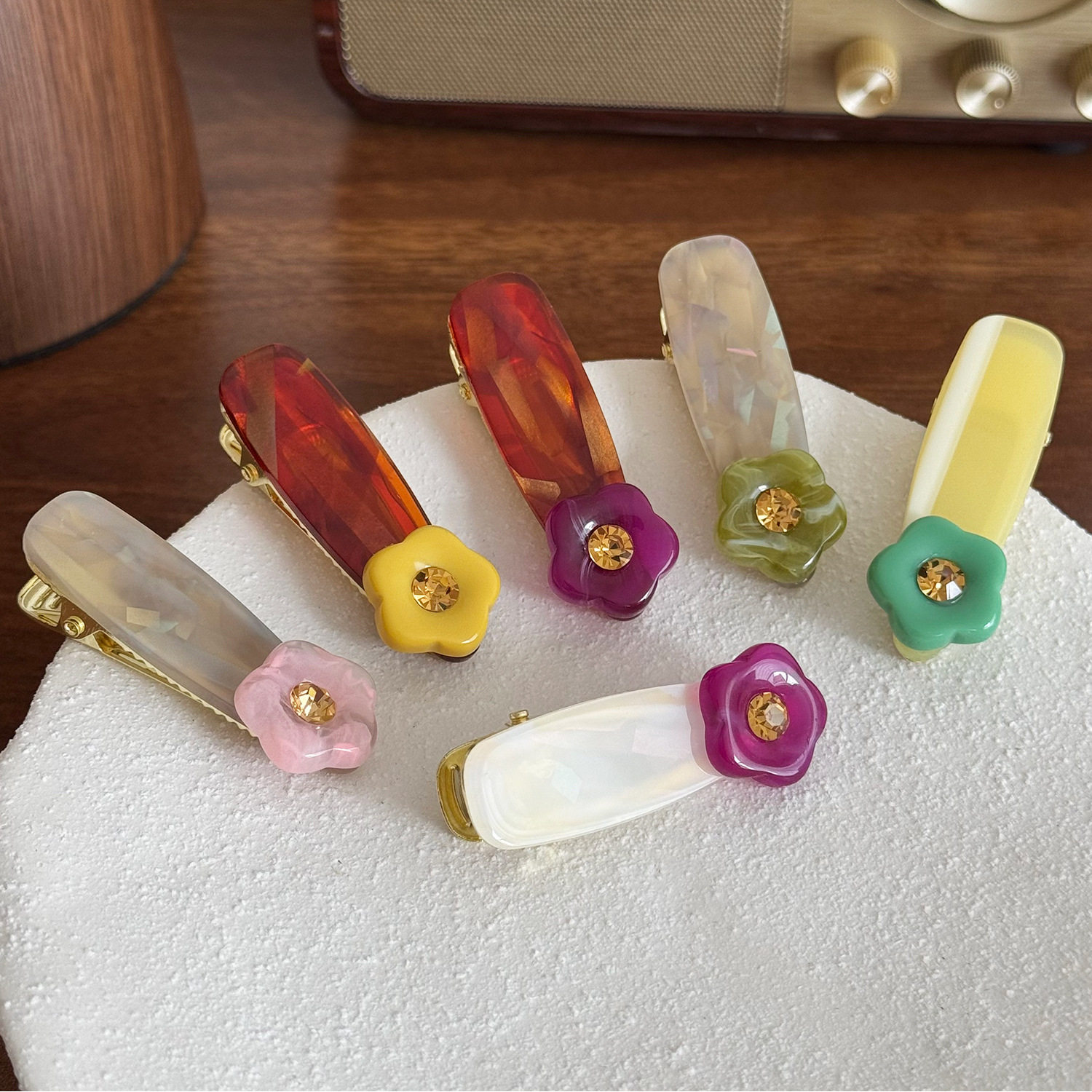 韩国可爱发卡甜美水钻花朵发夹撞色水滴鸭嘴夹侧边百搭刘海夹发饰,饰品/流行首饰/时尚饰品新,发饰,淘宝优惠券,粉丝福利购,淘宝优惠卷