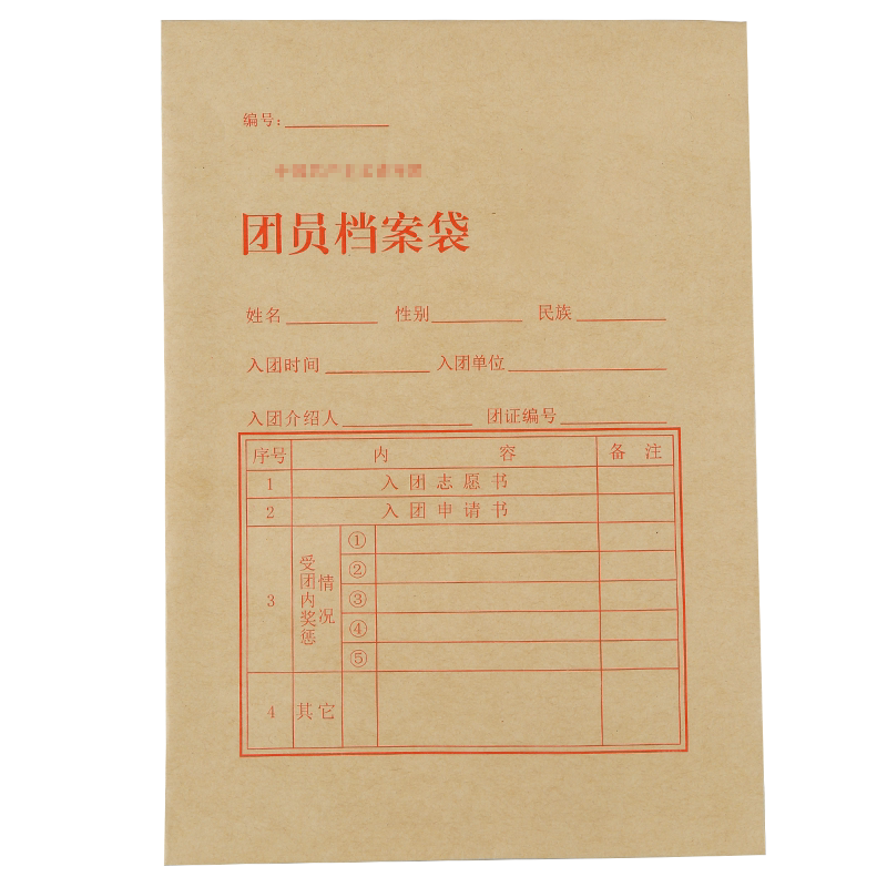 100个团员档案袋大小号A4共青团团员档案袋学生文件袋中号团籍团员档案袋牛皮纸信封包邮可定制印刷logo