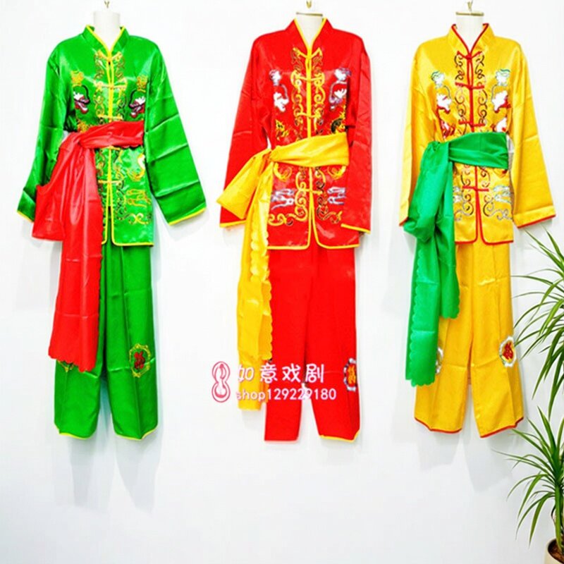 秧歌服男新款锣鼓队服舞蹈演出服中老年打鼓服秧歌扇子舞龙舞狮服