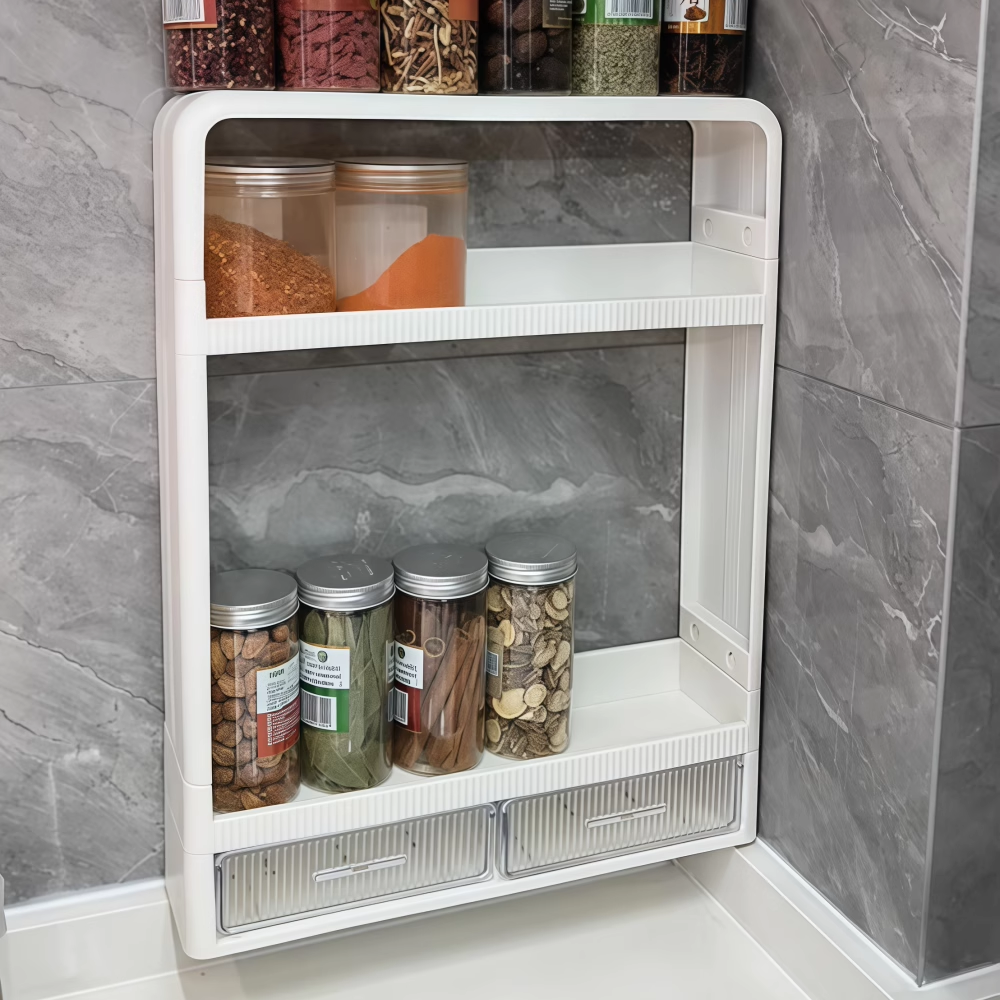 厨房置物架壁挂式免打孔收纳架子