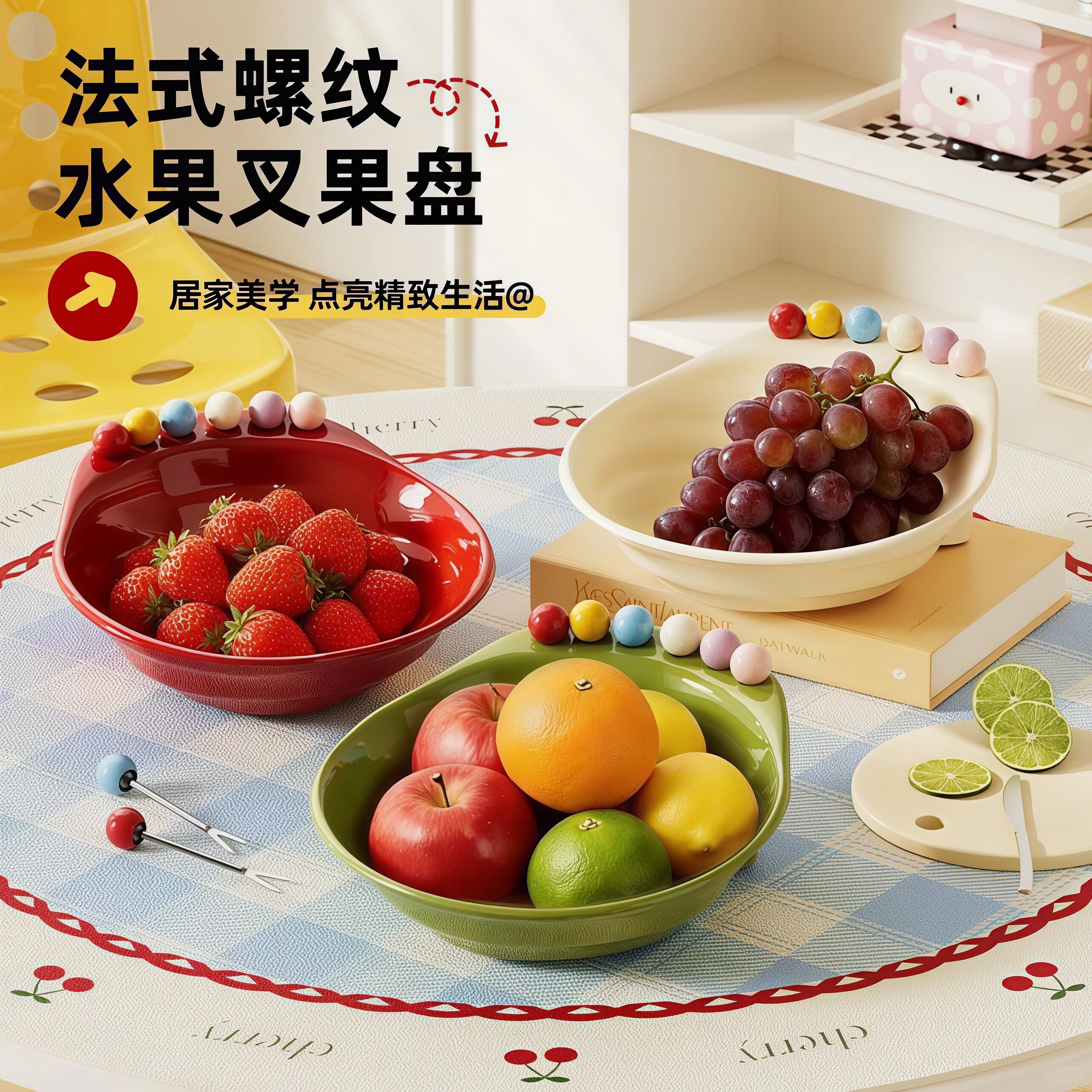 高颜值异形水果盘沙拉碗套装