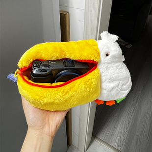 大疆pocket3鹈鹕收纳包云台相机配件线保护套可爱毛绒数码整理包