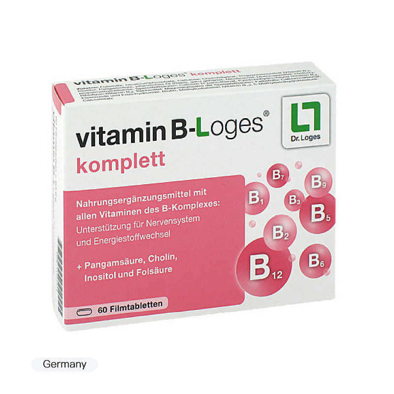 【德国直邮】Dr.loges维生素B缓解疲劳薄膜片60片