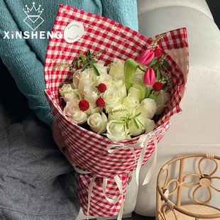 复古蝴蝶结·布料 芯苼 鲜花束精致包花布花艺资材 圣诞节新品