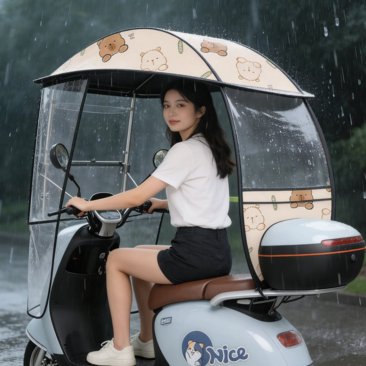 电动车雨棚蓬加厚加粗支架可拆卸