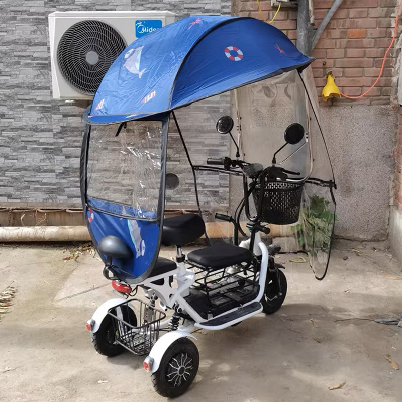 适用爱玛小鸟电动三轮车车棚车篷全包透明雨棚篷老年全封闭雨伞棚