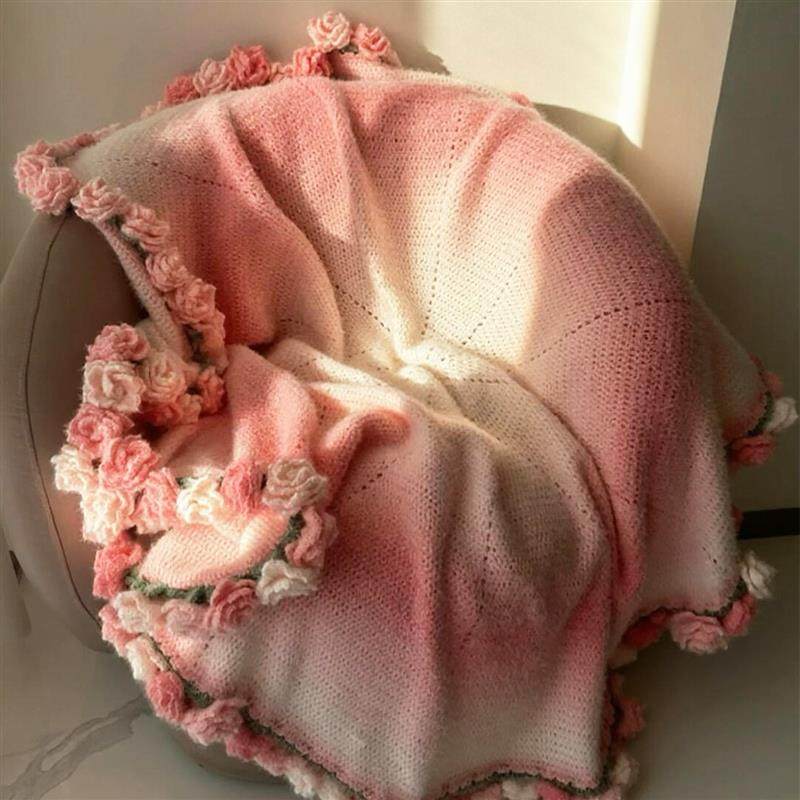 毛线手工编织diy材料包花束毯子玫瑰花午睡盖毯创意礼物2025新款,服饰配件/皮带/帽子/围巾,毛线,淘宝优惠券,粉丝福利购,淘宝优惠卷