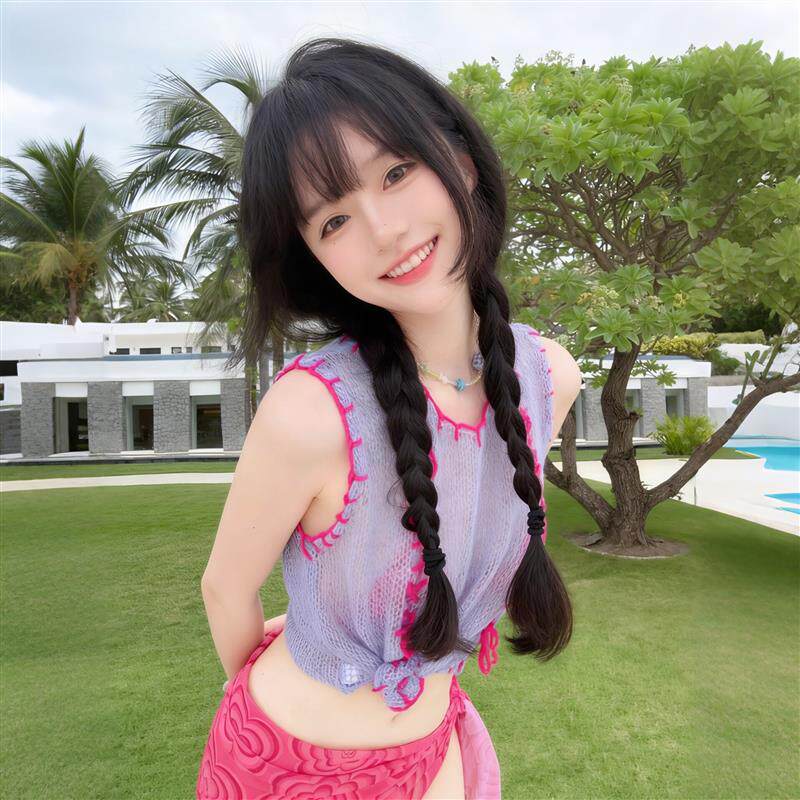 泳衣印花比基尼高级感2026新款海边度假带罩衫分体三件套分体泳装