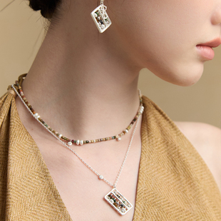 颂闻 账房先生.算盘眼镜多宝叠戴项链