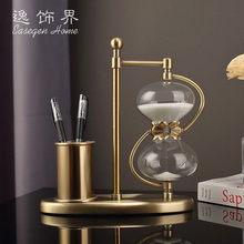 办公室桌面笔筒摆件轻奢沙漏实用装饰品送老师教师节礼物刻字礼盒