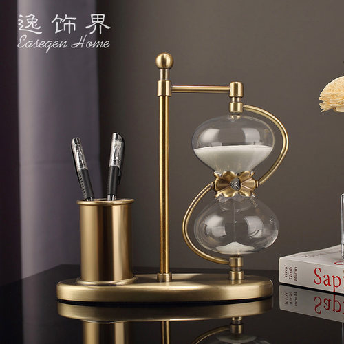 创意桌面笔筒沙漏计时器礼盒刻字