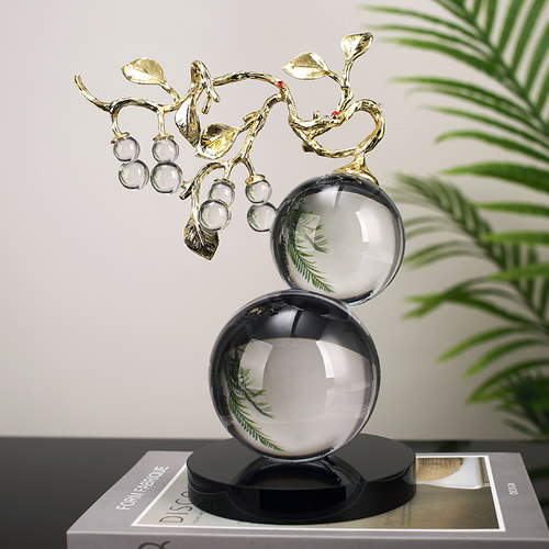 轻奢中式水晶招财葫芦摆件客厅