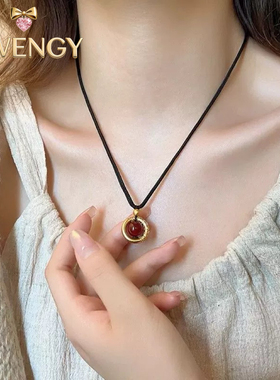 新中式高级感小众吊坠毛衣链女