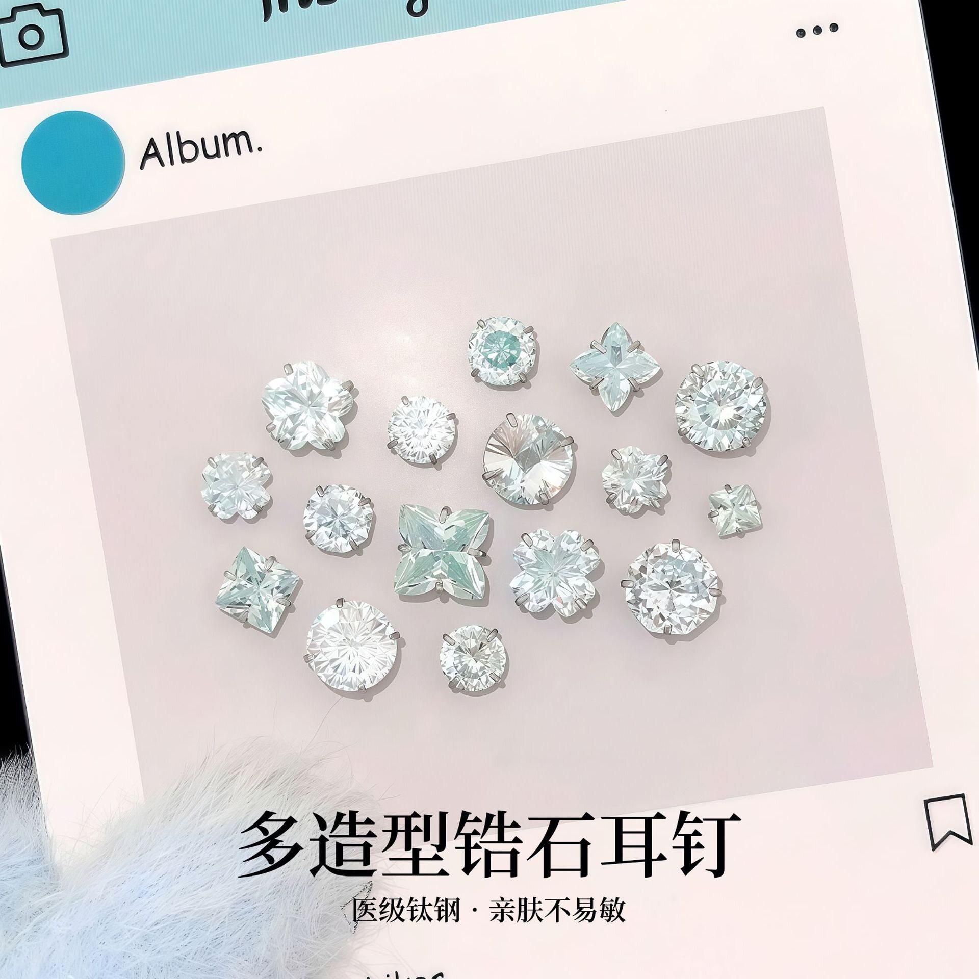 医用级钛合金养耳洞耳钉女款图片