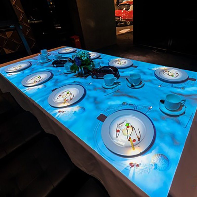 沉浸式全息5d餐桌投影餐厅互动投影互动桌面感官餐桌互动投影餐桌