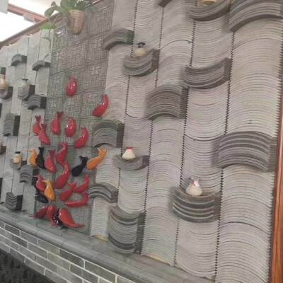 新款仿古瓦片装饰立瓦小青瓦半圆瓦装饰瓦片N屋顶瓦X片砖铺地立瓦