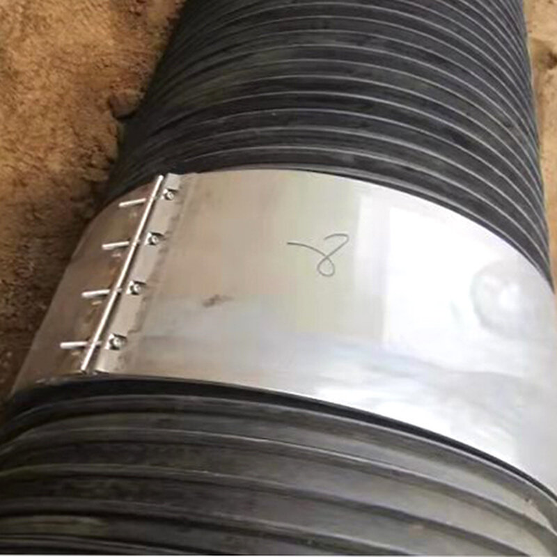 排水管塑钢管连接不锈钢卡箍接头哈弗套双壁中空壁缠绕管钢带管