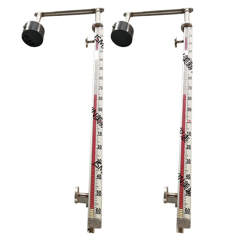 浮标液位计机械式钢带水位计重锤顶装磁性翻板液位计侧装法兰浮筒