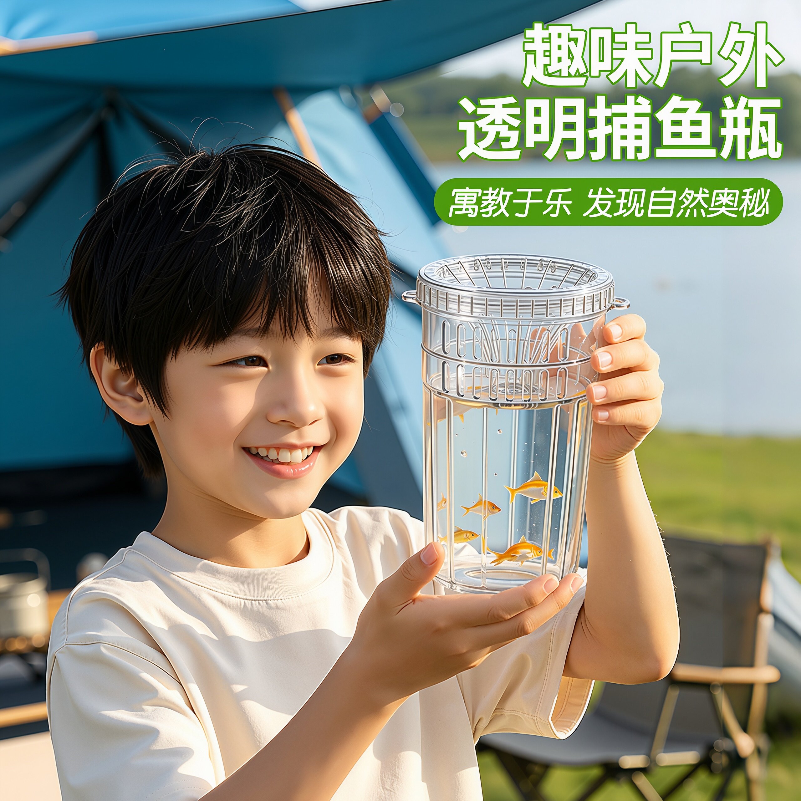 户外儿童捕鱼神器抓鱼瓶倒须瓶逮捉虾神器玩具六一节日礼物男女孩