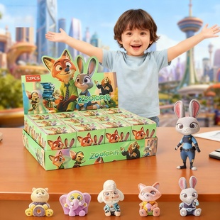 疯狂动物城2周边手办盲盒仿真动物玩偶桌面摆件儿童玩具女孩子6岁